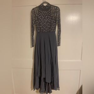 ASOS DESIGN maxi dress with linear embellished bodice and wrap skirt